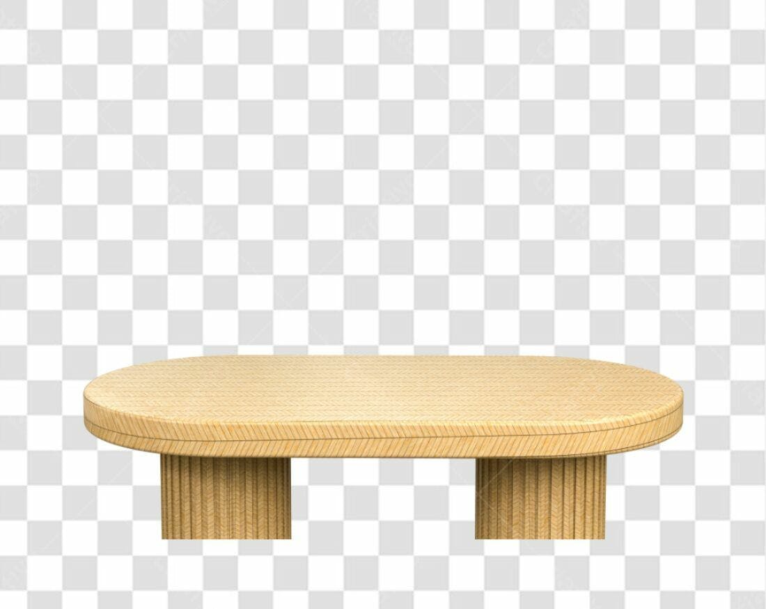 Mockup Mesa Oval PNG com fundo transparente