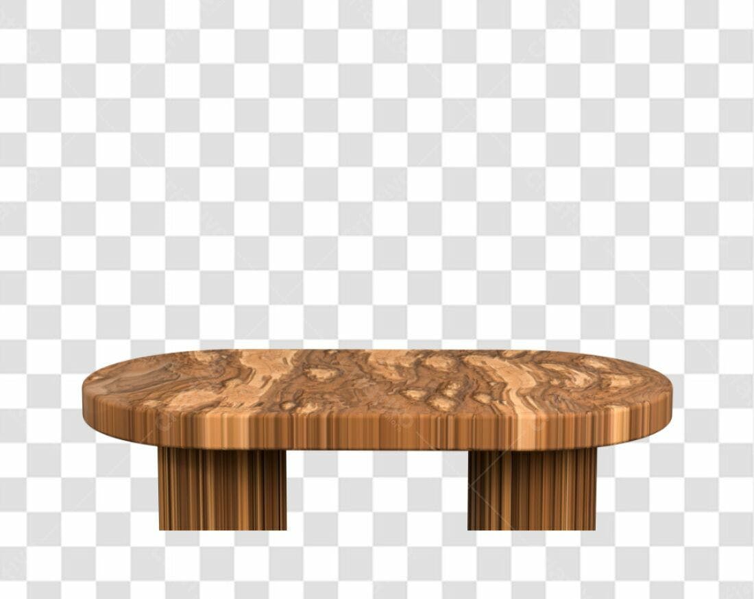 Icone Mesa de Madeira Oval PNG com fundo transparente