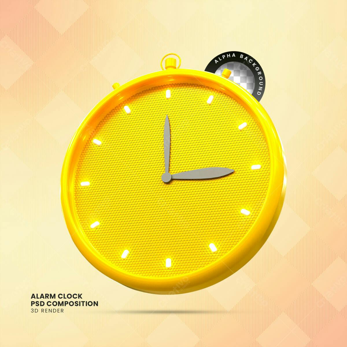 Selo 3D decorativo amarelo estilo retrô