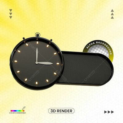 3D Rendering Days To Go Number With 3D Clock Banner Design Template With Transparent Background