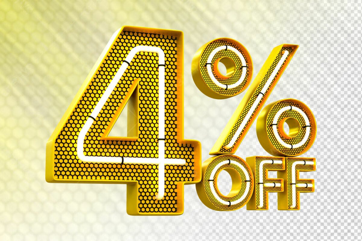 Design de Oferta 4% Off PSD Editável