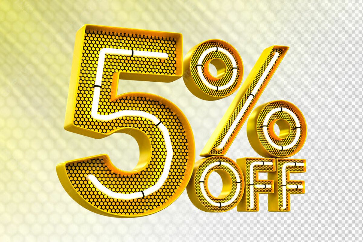 Design de Oferta 5% OFF PSD Editável