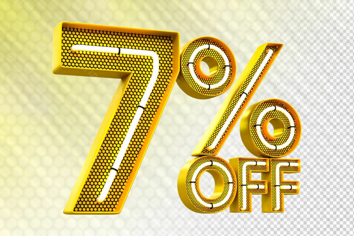 Design 7% Off PSD Editável para Promoções