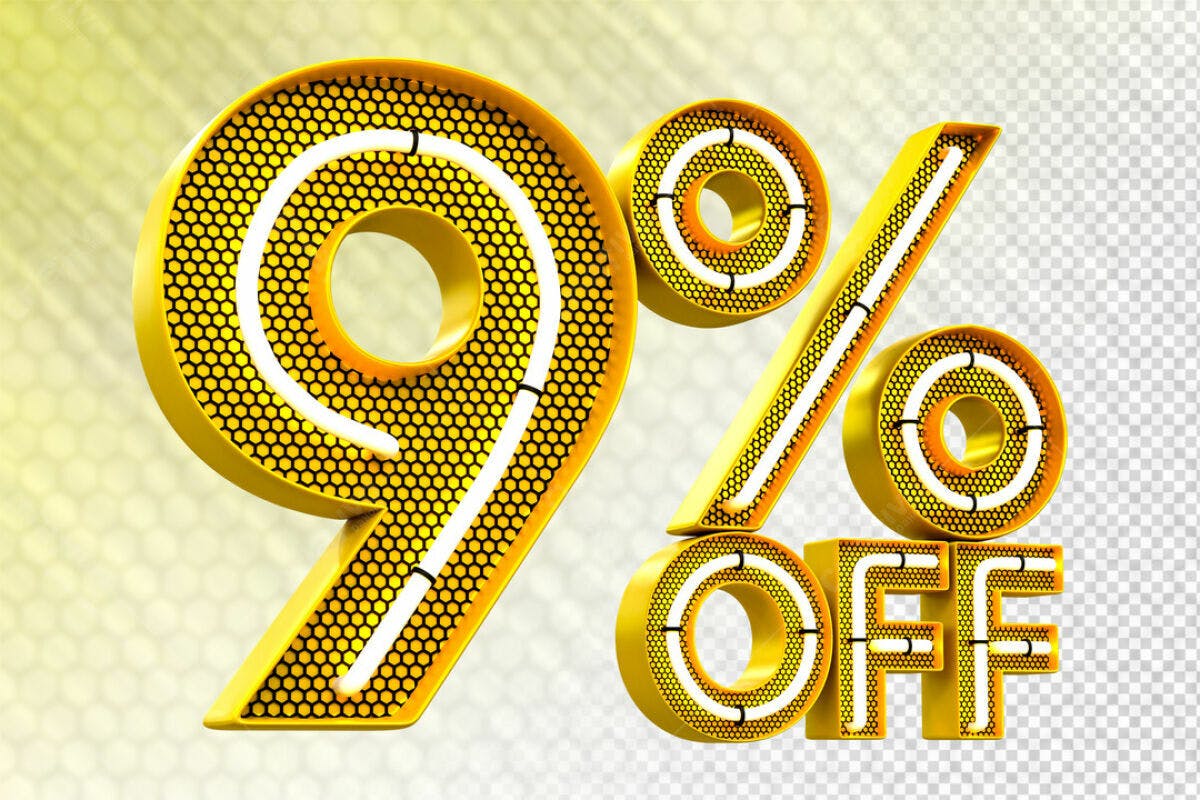 PSD de Desconto 9% Off para Promoções PSD Editável