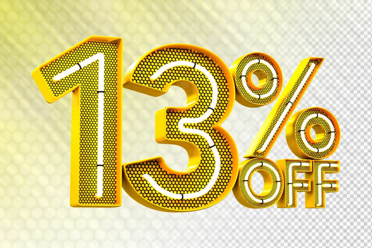 Design de Desconto 13% Off PSD Editável