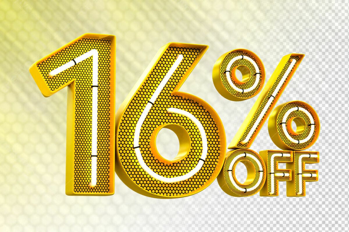 Design de Desconto 16% Off PSD Editável