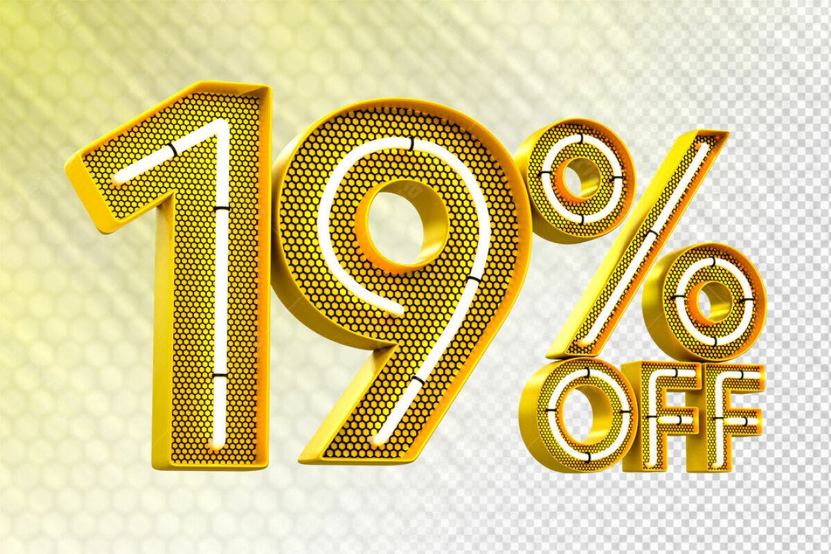 Design de Número 19% OFF PSD Editável
