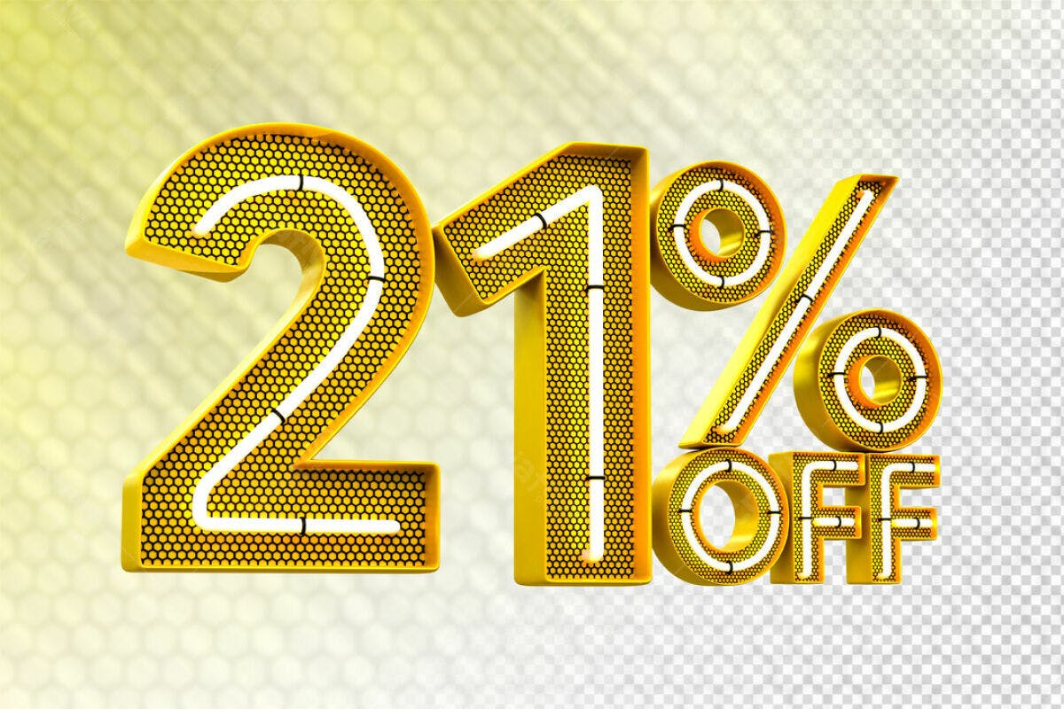 Design de Desconto 21% Off PSD Editável