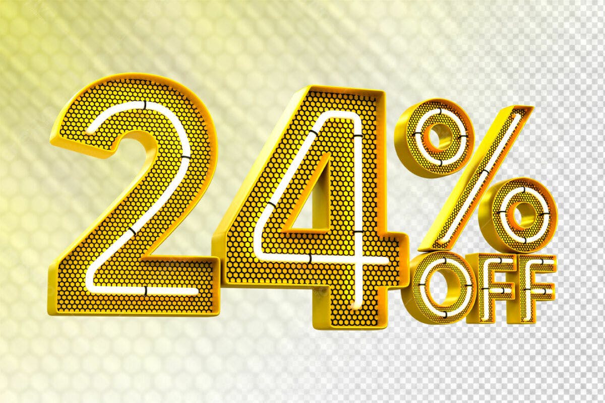Design de Desconto 24% Off PSD Editável