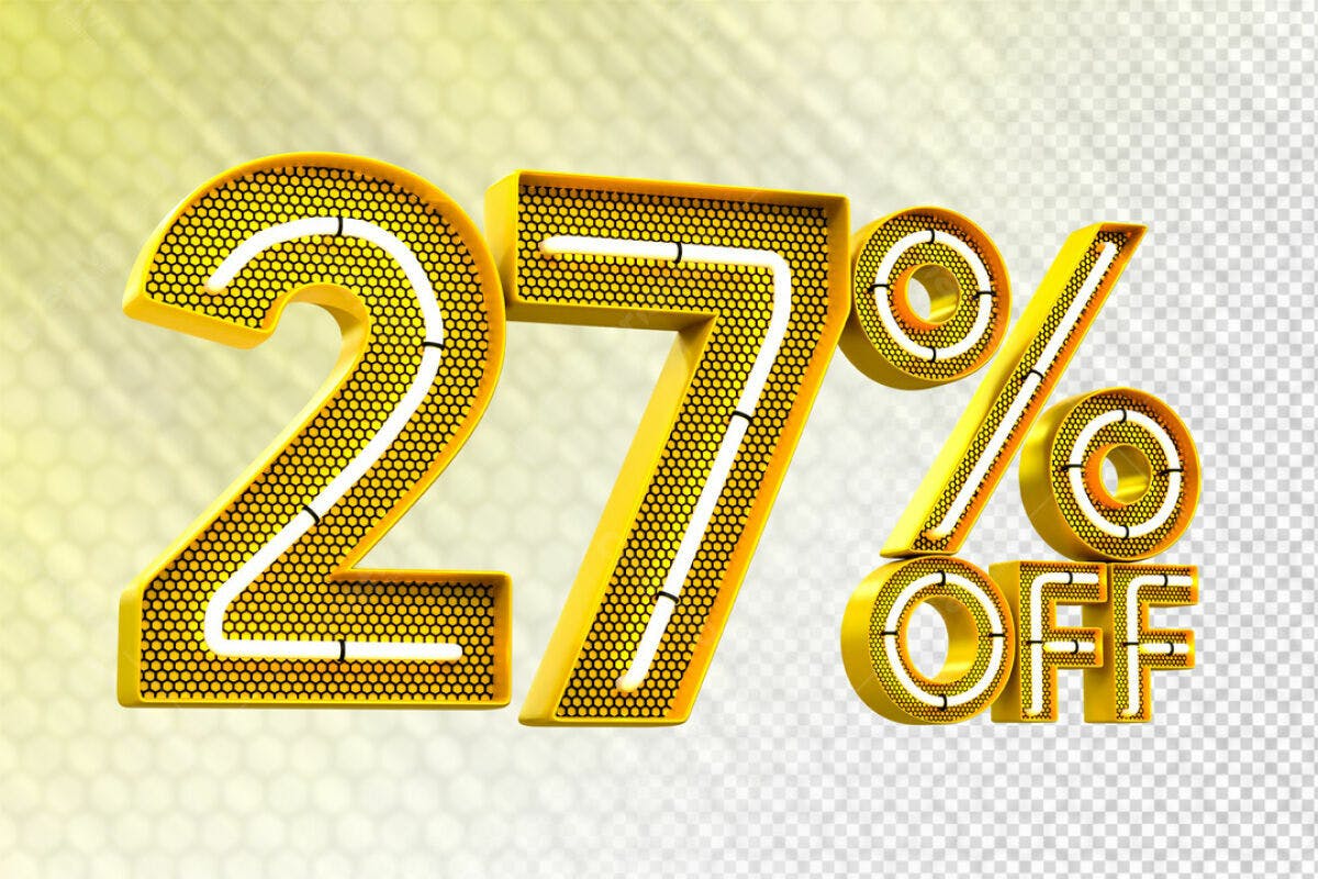 Design de Desconto 27% Off PSD Editável