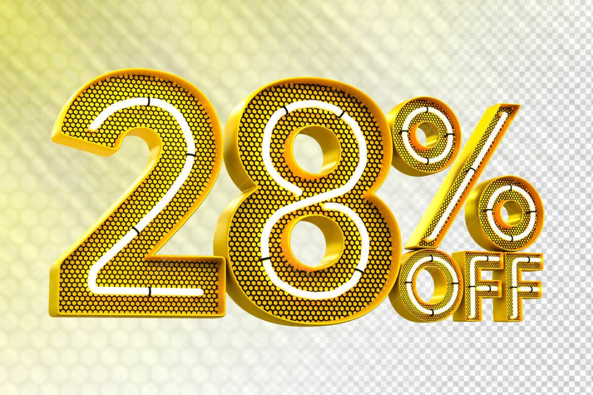 Design de Desconto 28% Off PSD Editável