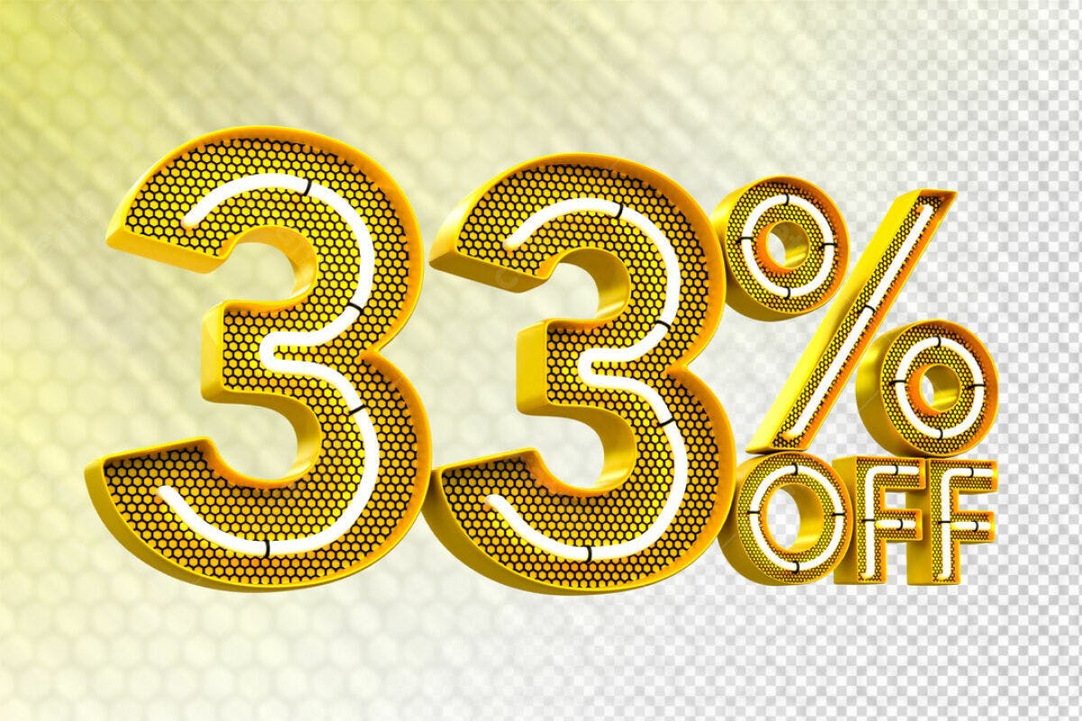Design de Desconto 33% Off PSD Editável