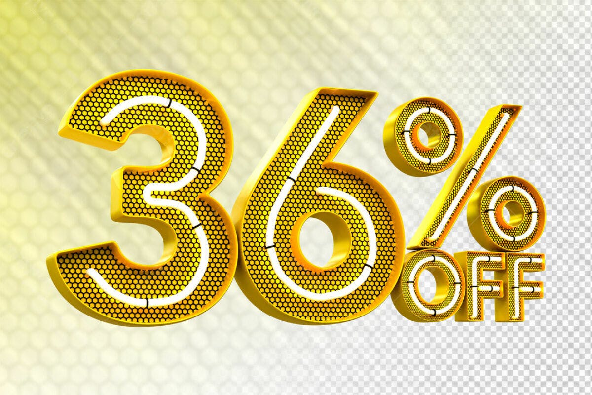 Design de Desconto 36% Off PSD Editável