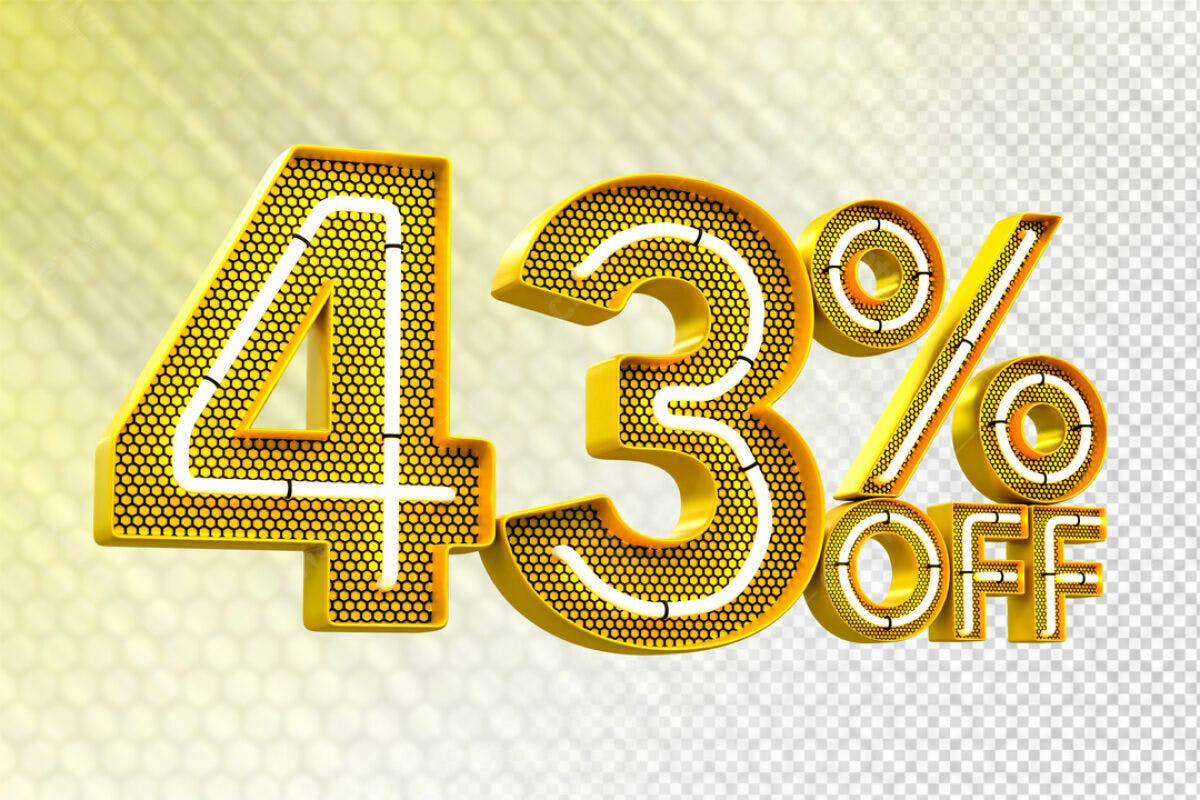 Design de Desconto 43% Off PSD Editável