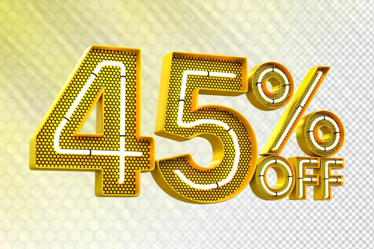 Kit de Desconto 45% Off PSD Editável