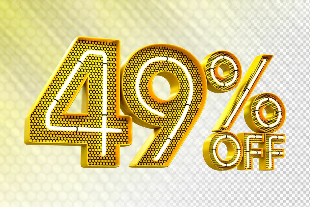 Design de Desconto 49% Off PSD Editável