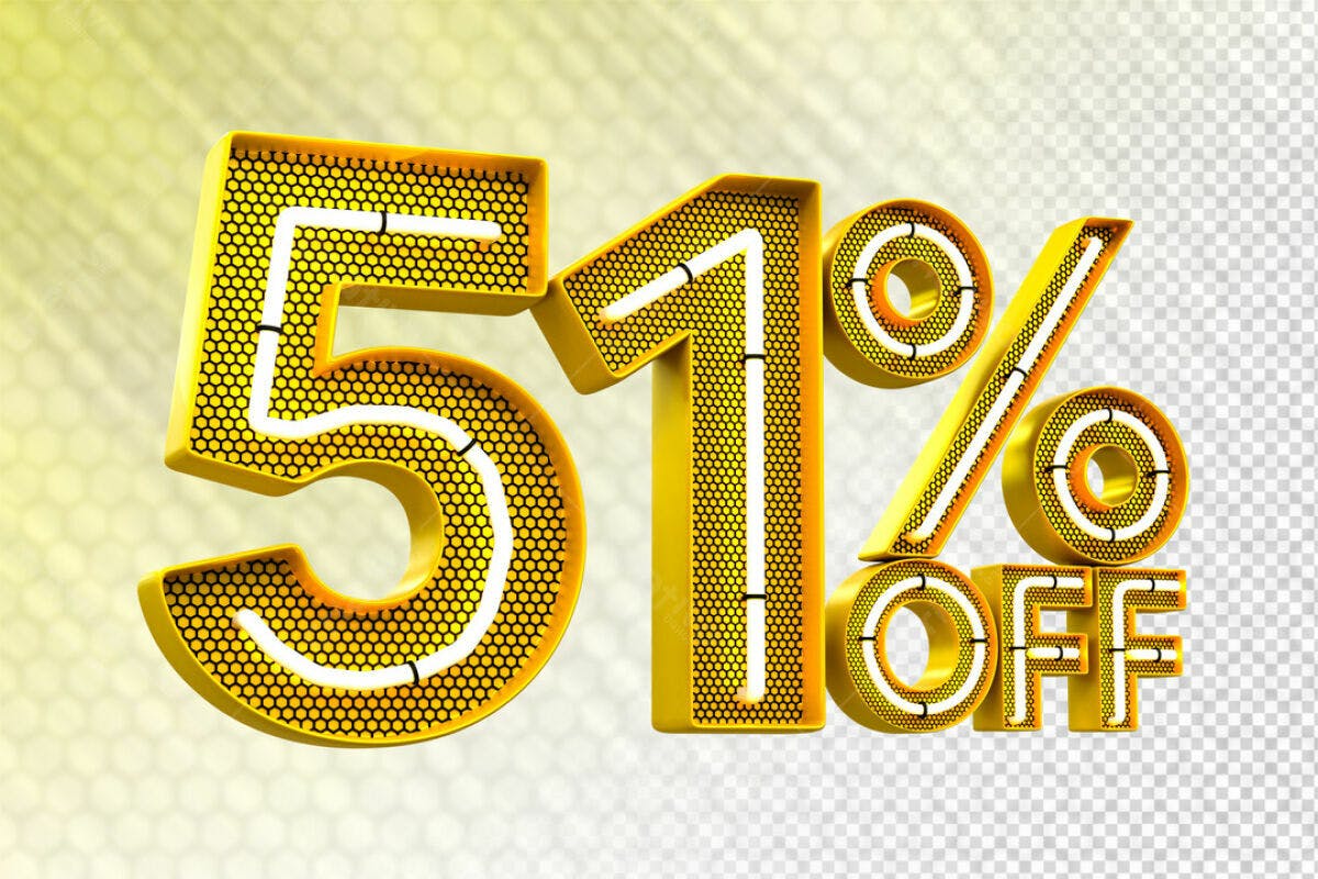 Kit de Numerais 51% Off PSD Editável