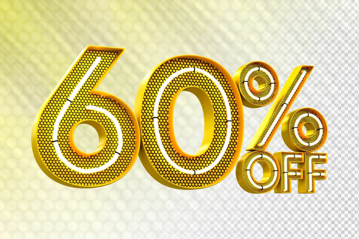 Design de Desconto 60% Off PSD Editável