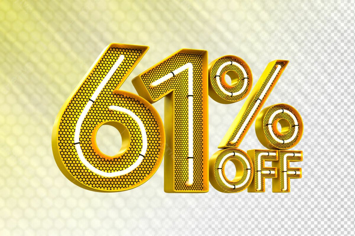 Banner 61% Off - Desconto Ouro PSD Editável