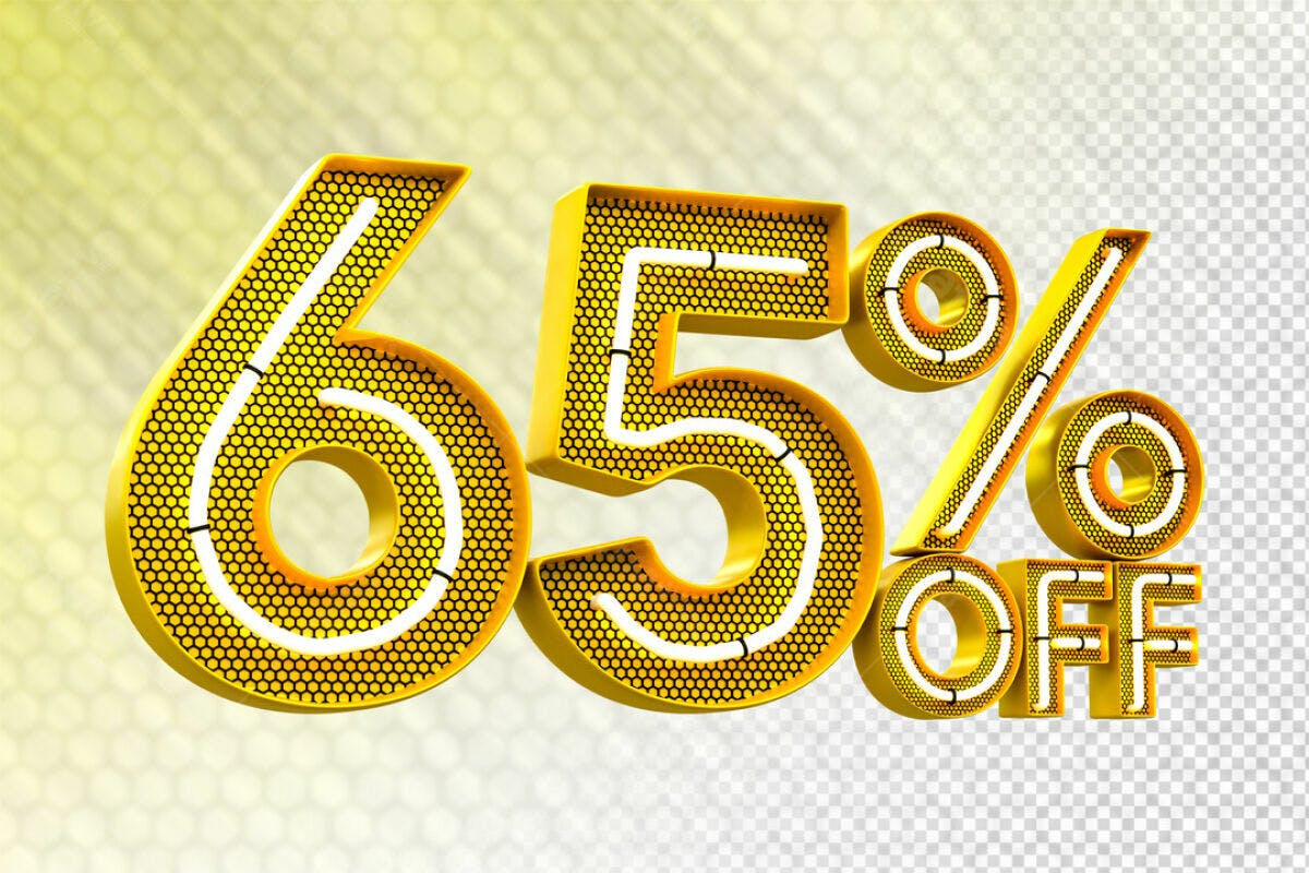 Banner 65% Off - Promoção de Descontos PSD Editável