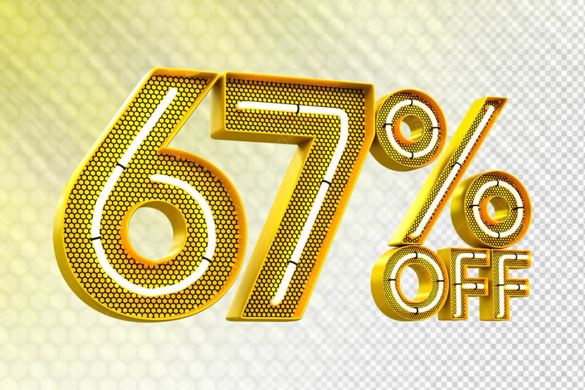 Design de Desconto 67% Off PSD Editável