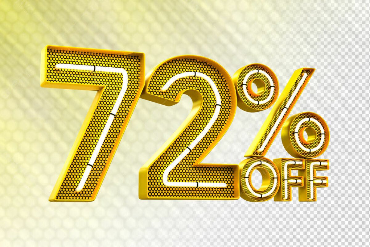 Design de Número 72% OFF Dourado PSD Editável