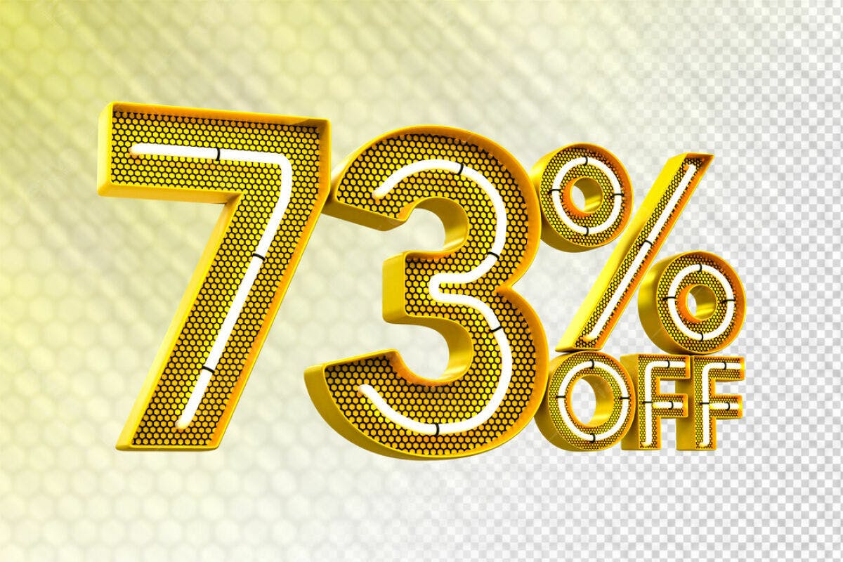 Design de Número 73% Off PSD Editável