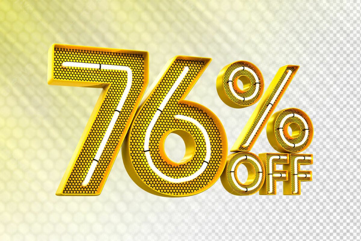 Design de Desconto 76% Off PSD Editável