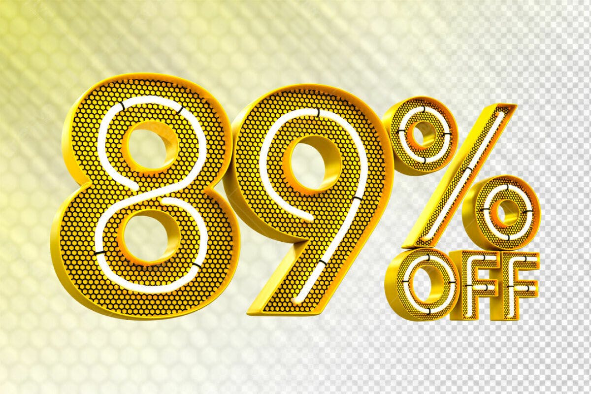 Kit de Numeração 89% Off PSD Editável