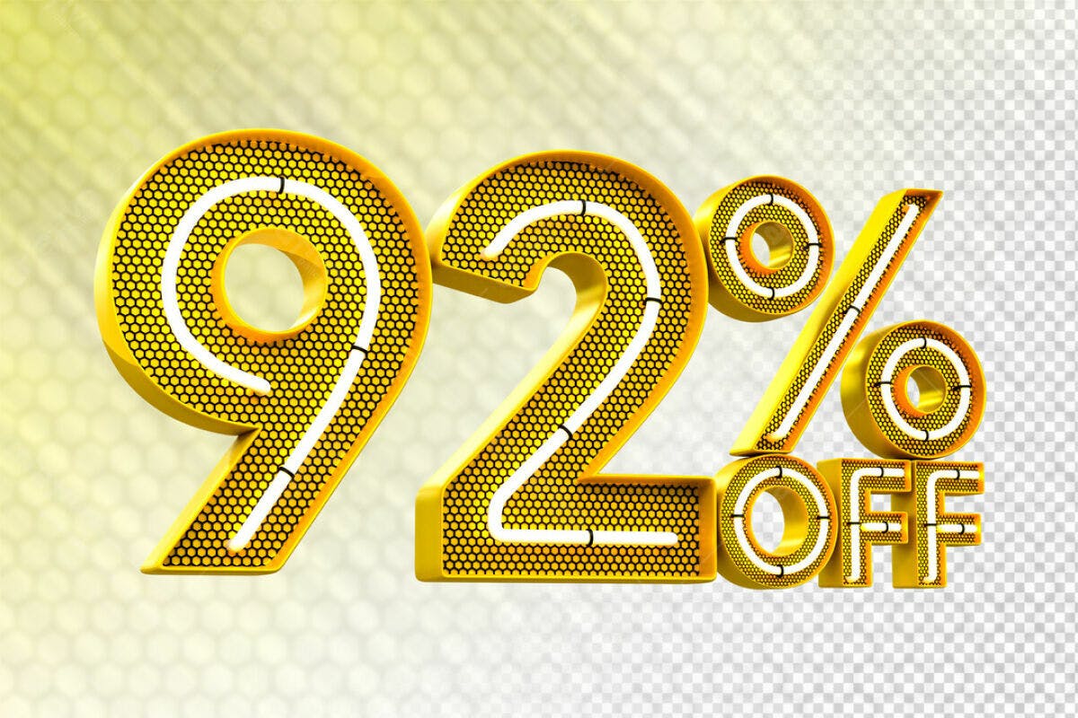 Design de Desconto 92% Off PSD Editável