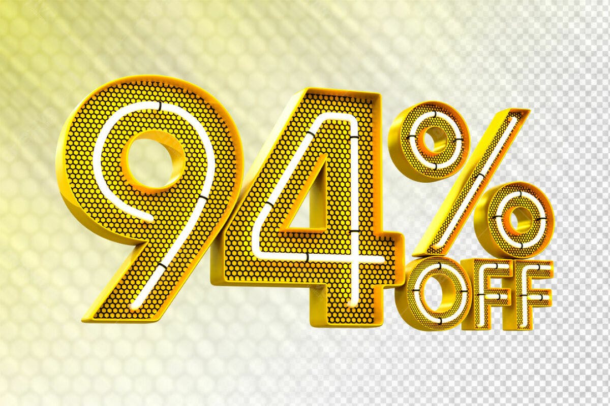 Design de Desconto 94% Off PSD Editável