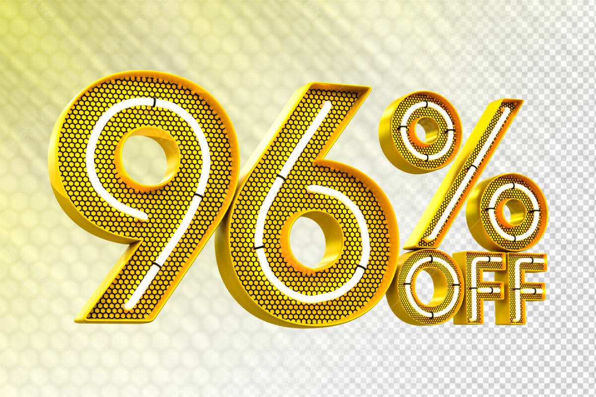 Design de Desconto 96% Off PSD Editável