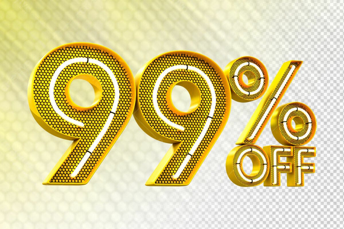 Design de Número 99% Off PSD Editável