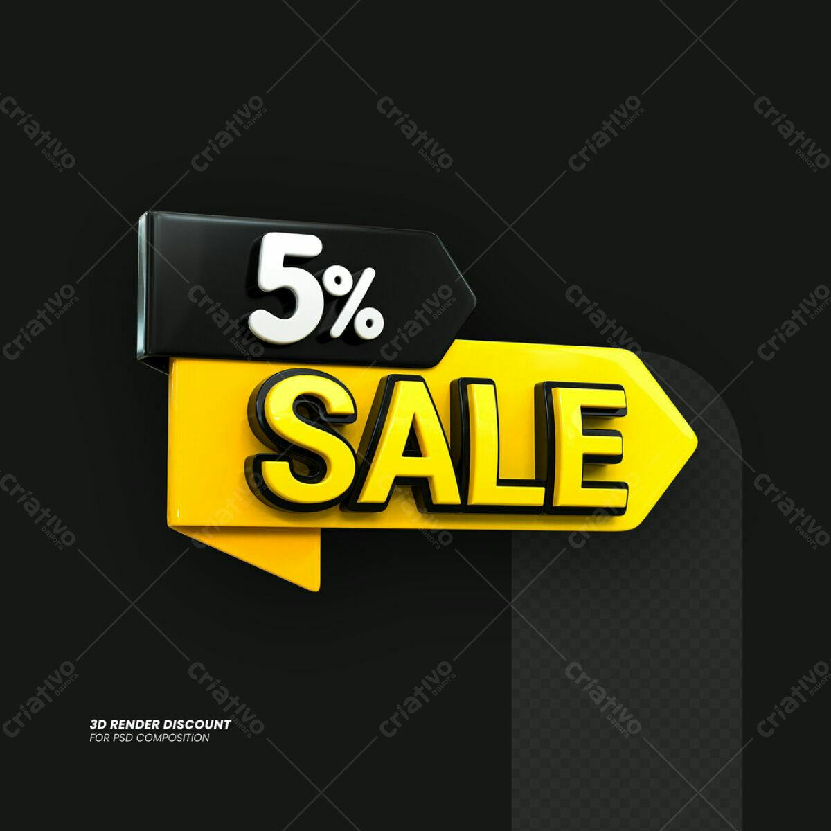 Banner 5% OFF de Desconto PSD Editável