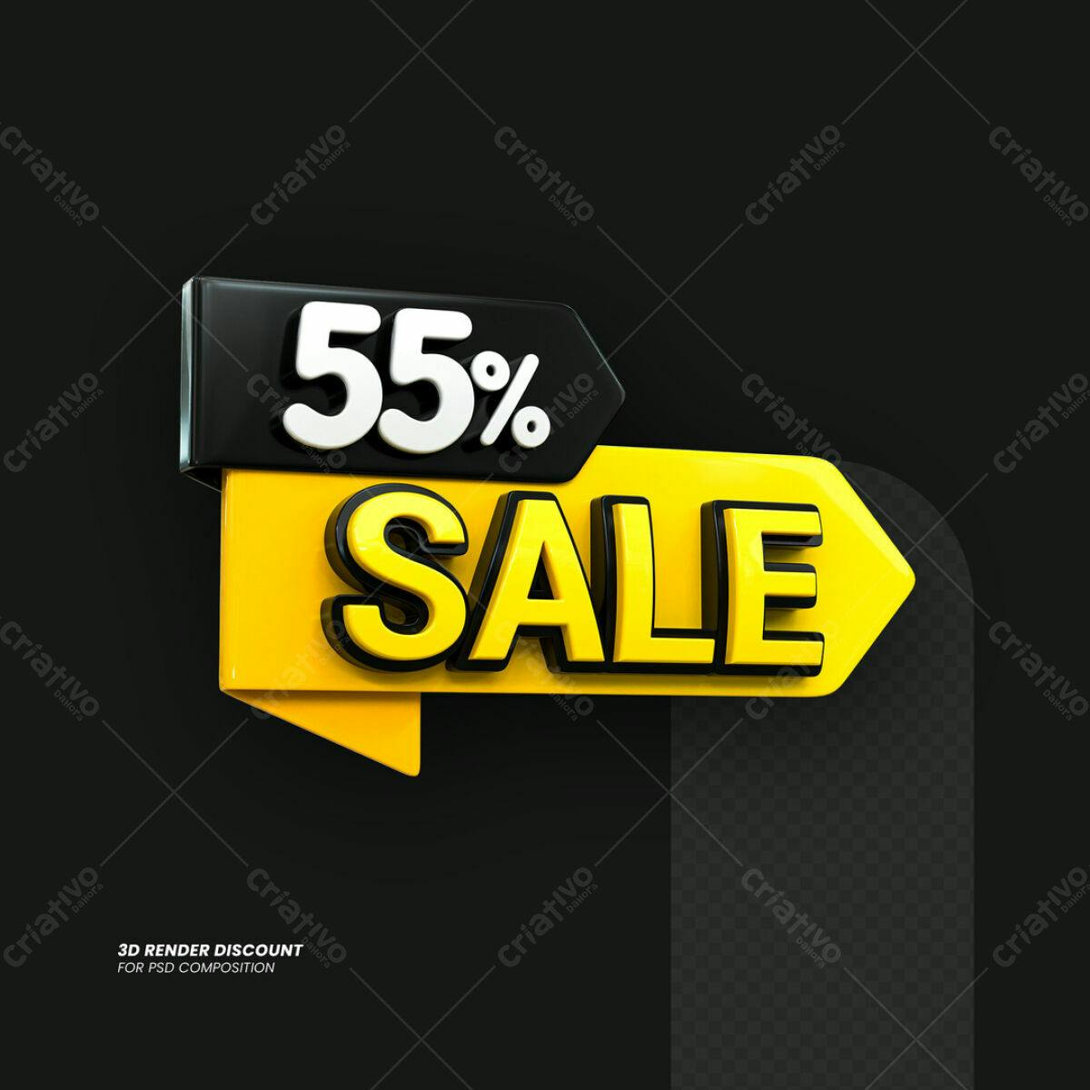 Banner 55% de Desconto PSD Editável