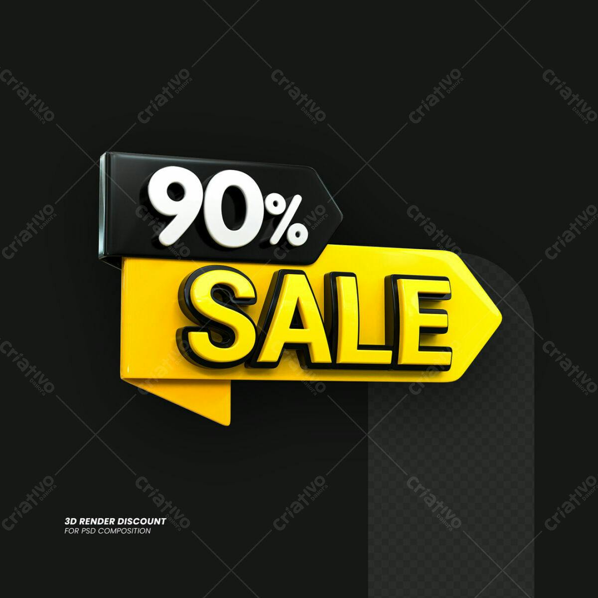 Banner 90% OFF de Desconto PSD Editável