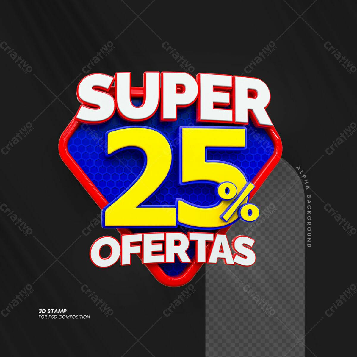 Cartaz Super Ofertas 25% PSD Editável