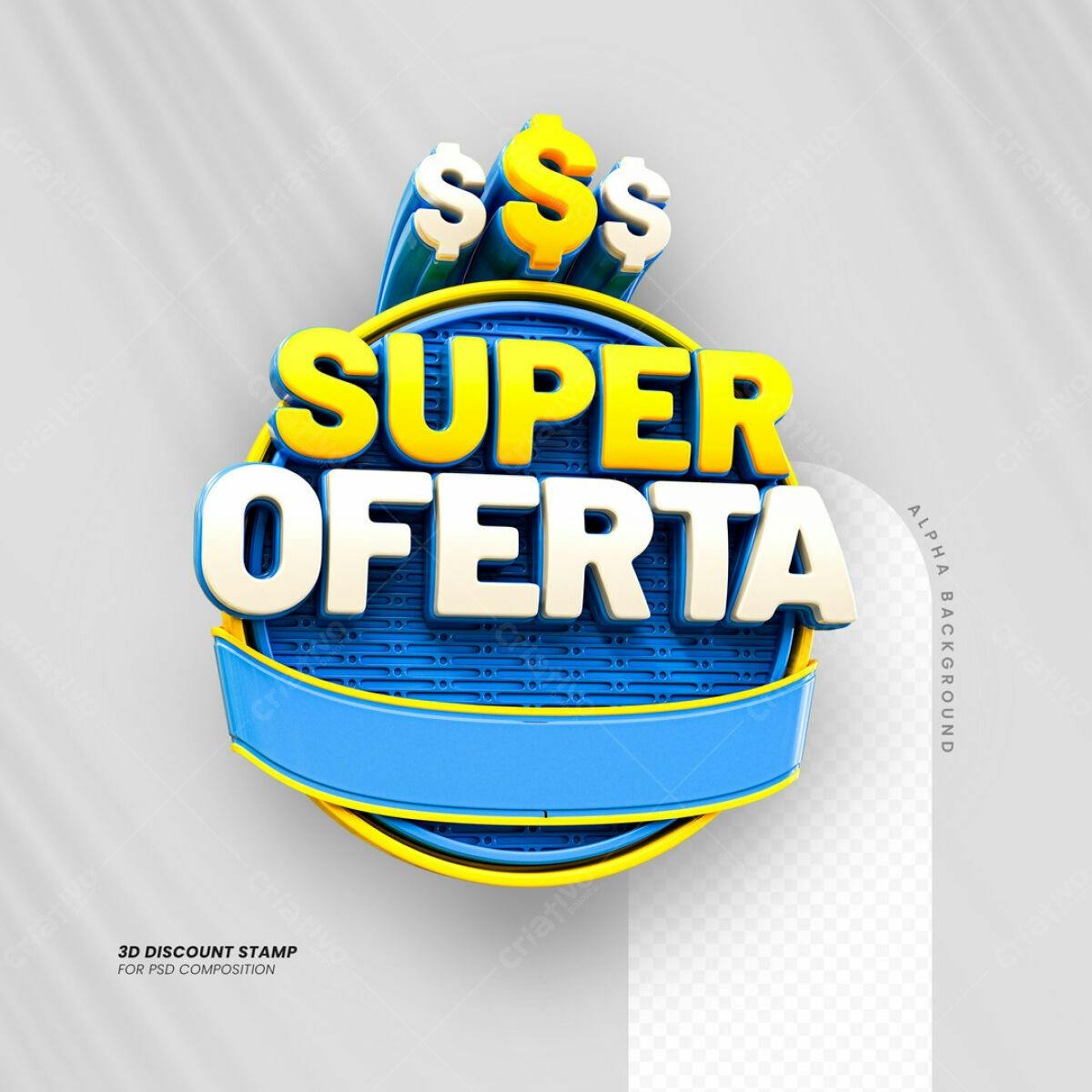 Carimbo 3D Super Oferta PSD Editável