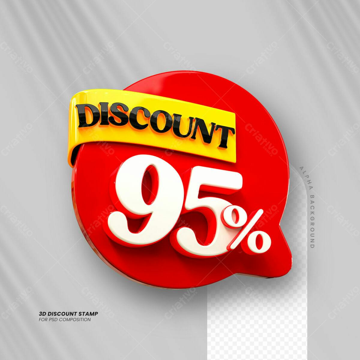 Carimbo 3D Desconto 95% PSD Editável