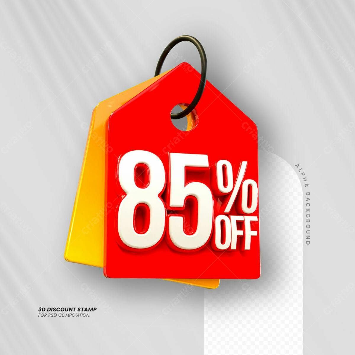 Carimbo 3D 85% OFF PSD Editável
