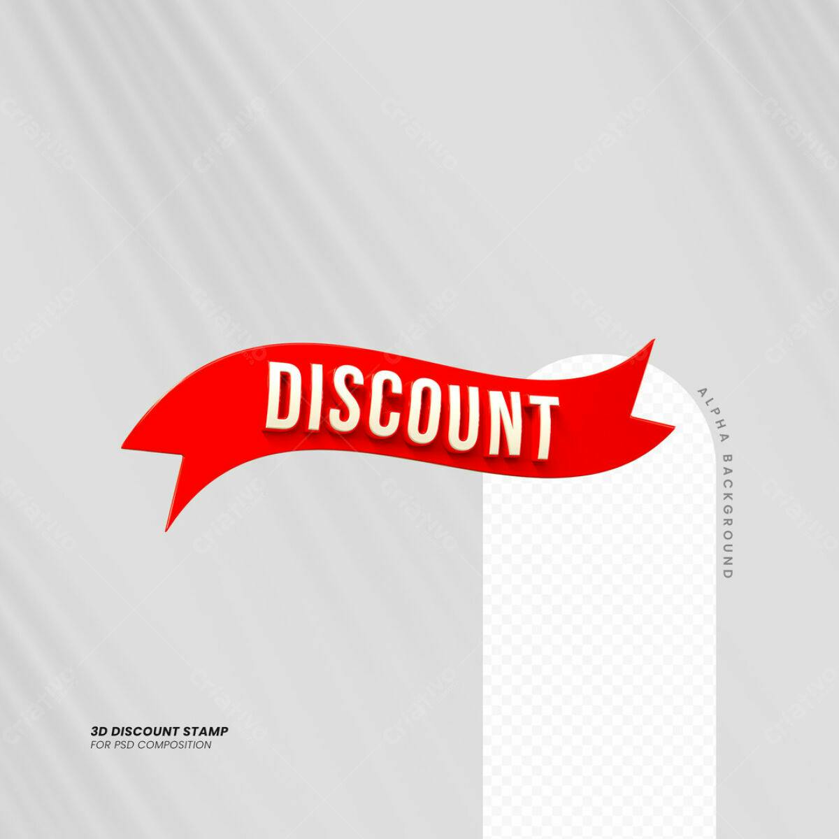 Carimbo 3D Desconto PSD Editável