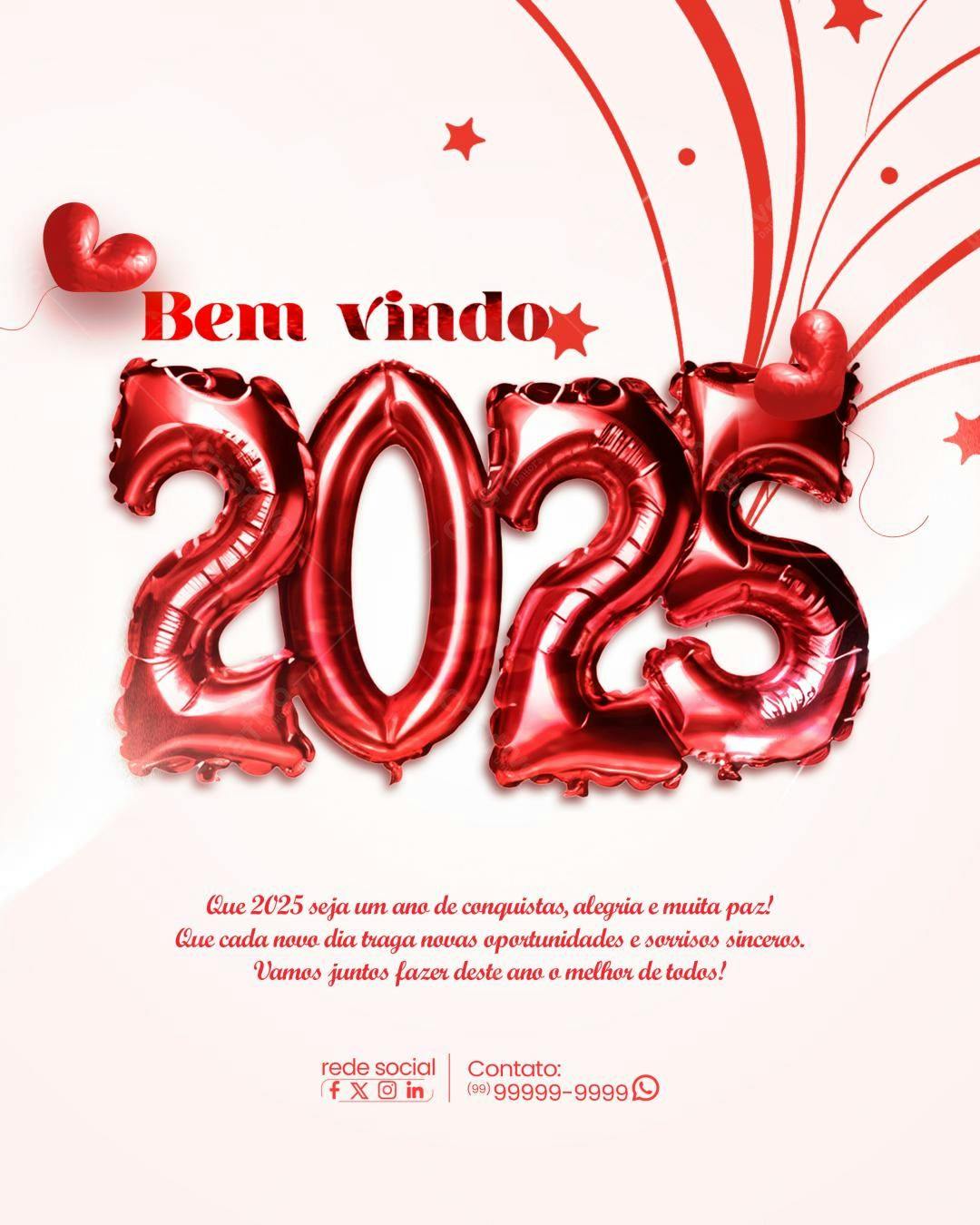 Postagem de Boas Vindas 2025 PSD Editável