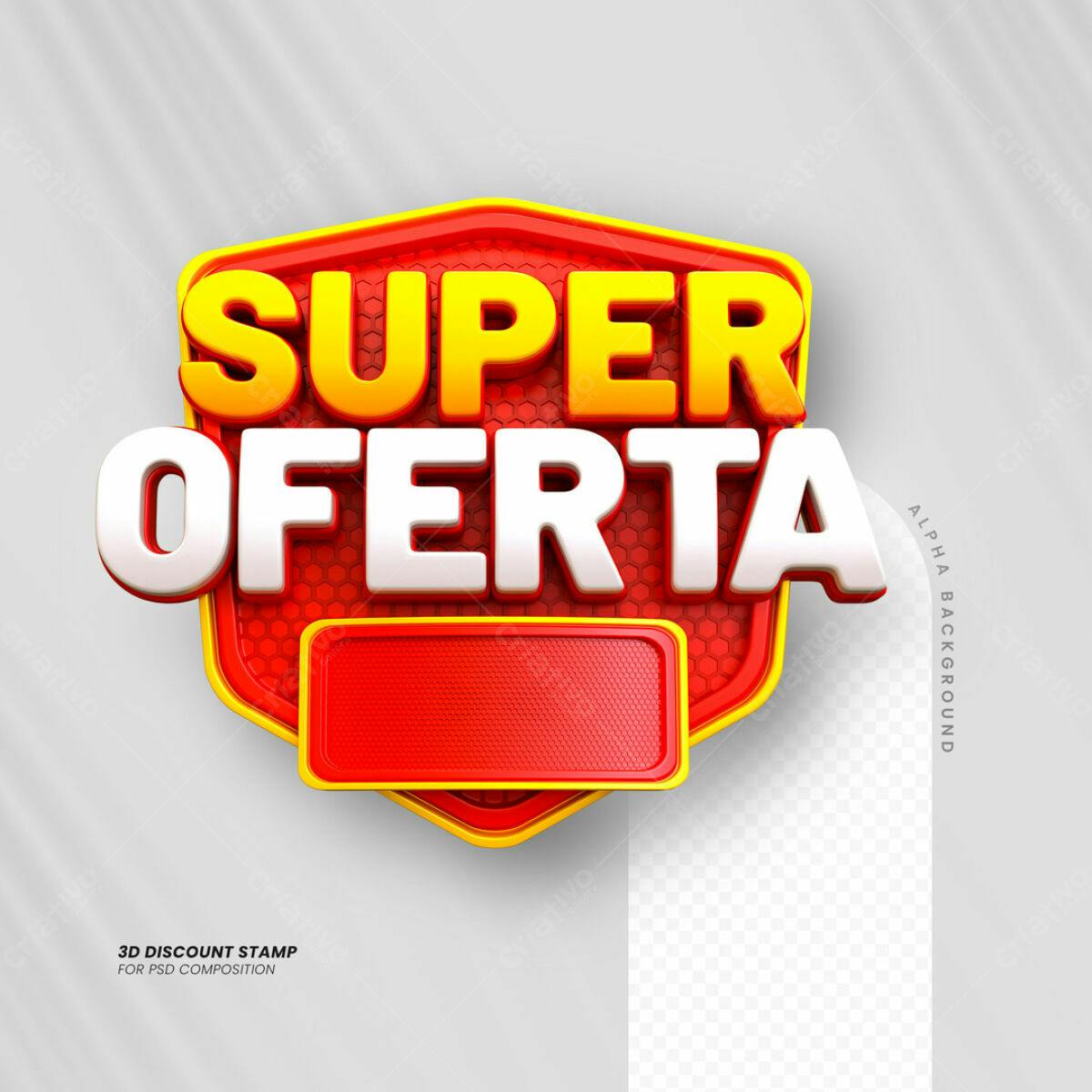 Carimbo 3D Super Oferta PSD Editável