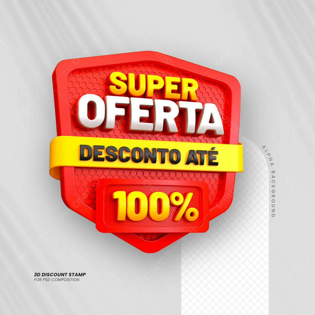 Carimbo 3D Super Oferta PSD Editável