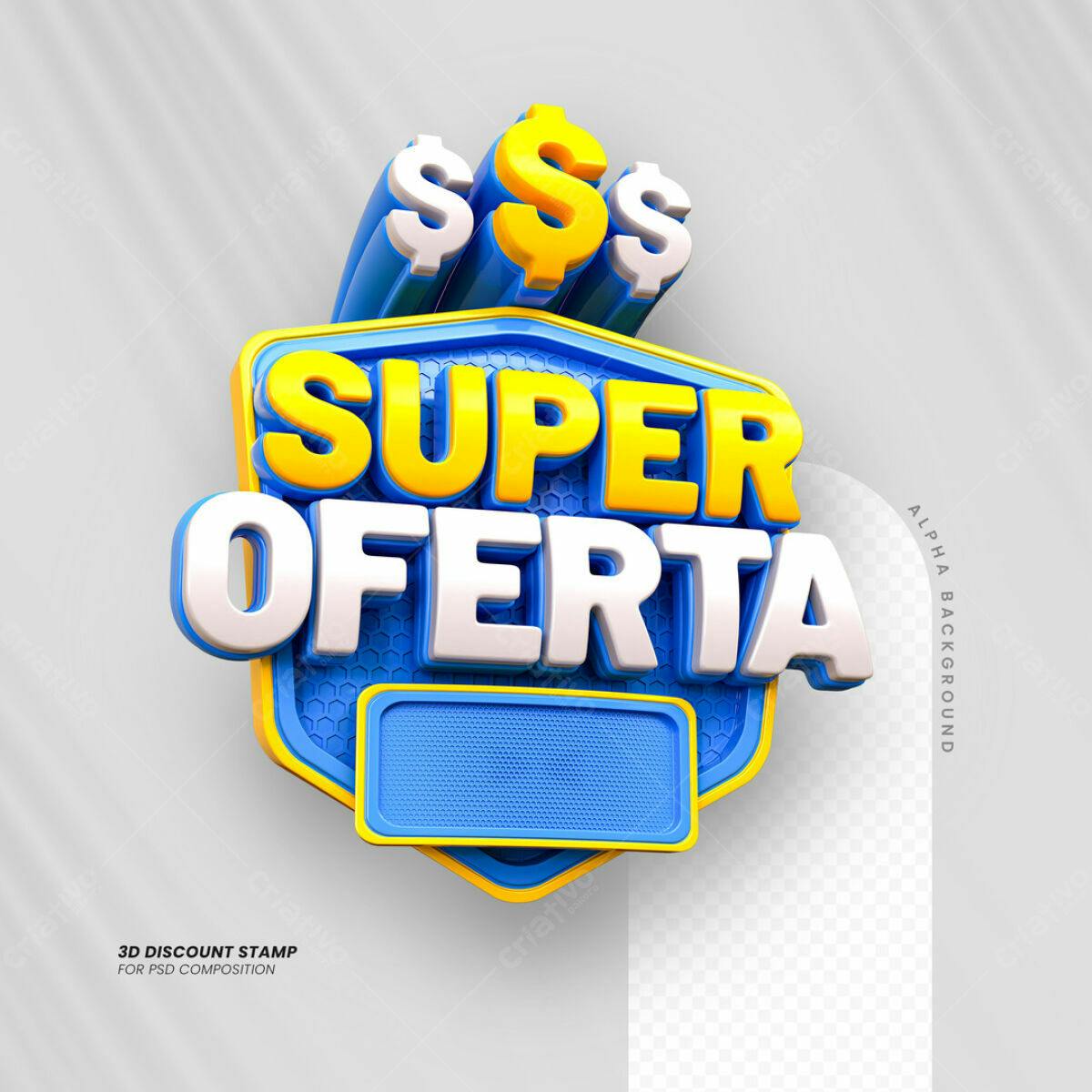 Carimbo 3D Super Oferta PSD Editável