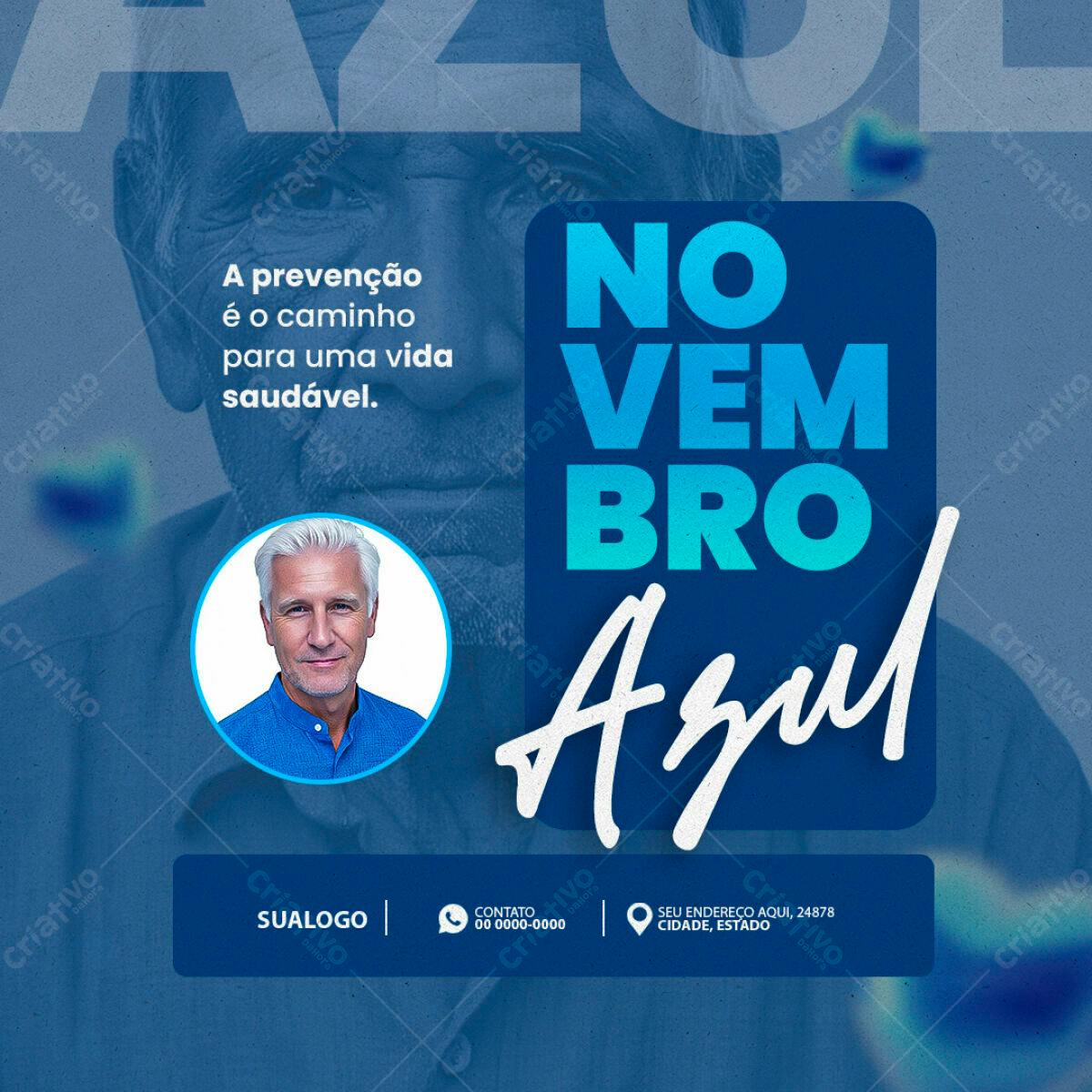 Flyer Novembro Azul PSD Editável