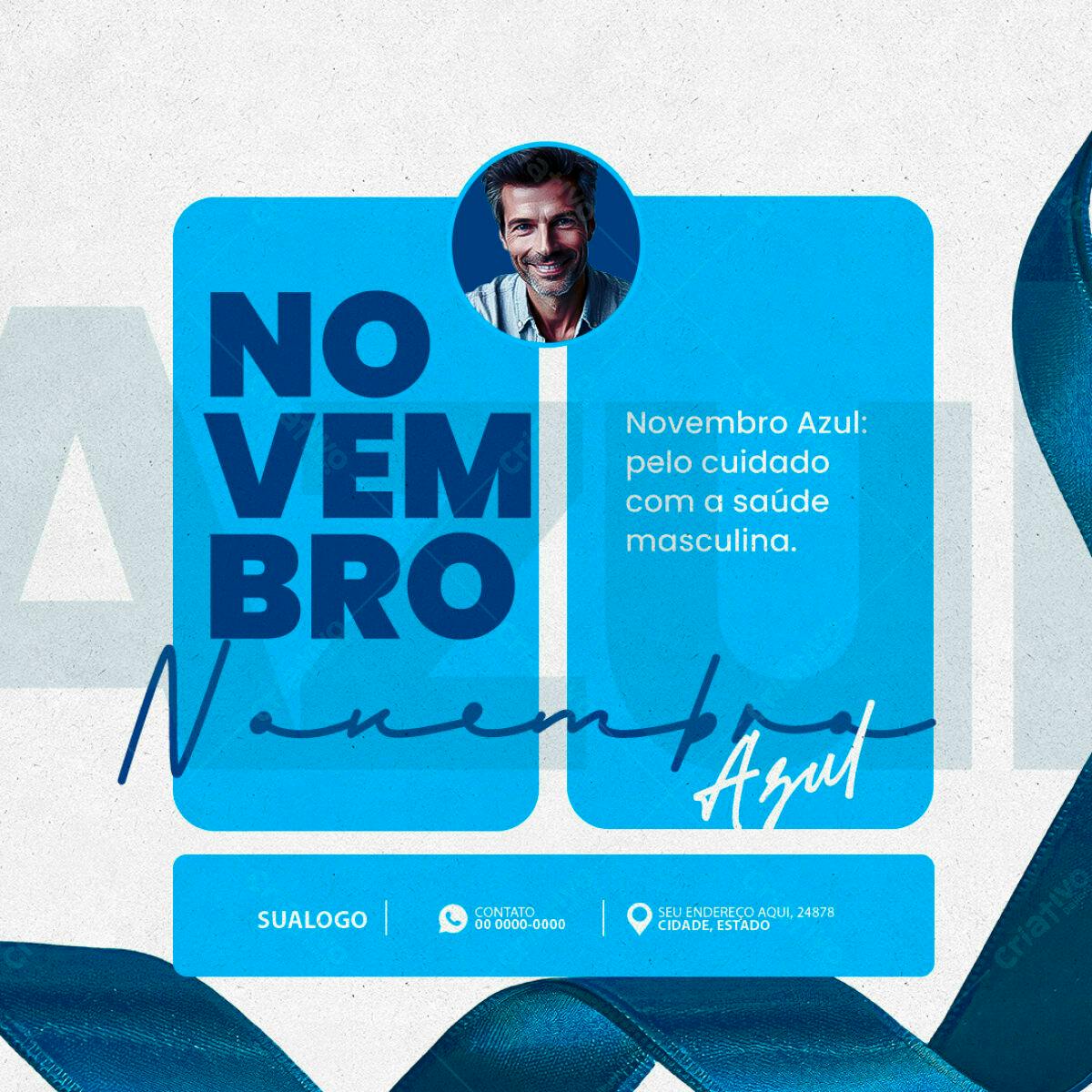 Postagem Novembro Azul PSD Editável