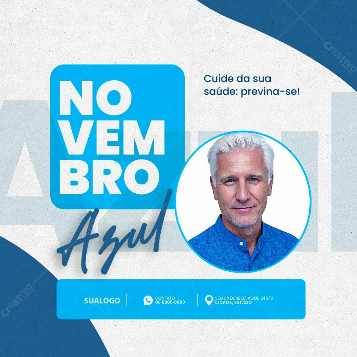 Flyer Novembro Azul PSD Editável