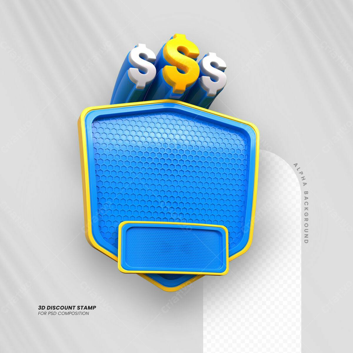Carimbo 3D de Desconto PSD Editável