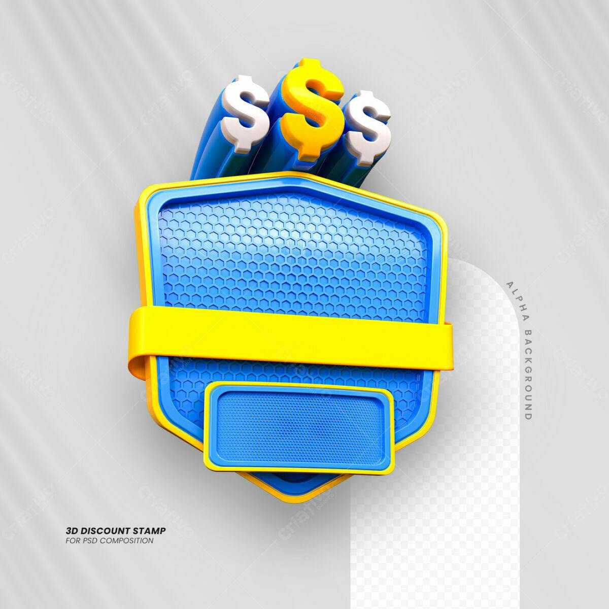 Carimbo 3D de Desconto PSD Editável